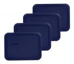 Pyrex 7210-PC Rectangle Dark Blue 3 Cup Storage Lid for Glass Dish (4, Dark Blue)